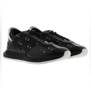 Kenzo Black Sneakers with White Toe Caps